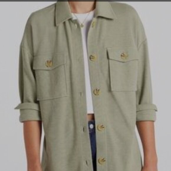 Pinque  Sage Green Shacket Size Large - Picture 1 of 5